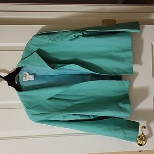 Coldwater Creek Silk & Linen Aqua Blazer Spring / Summer Size XL